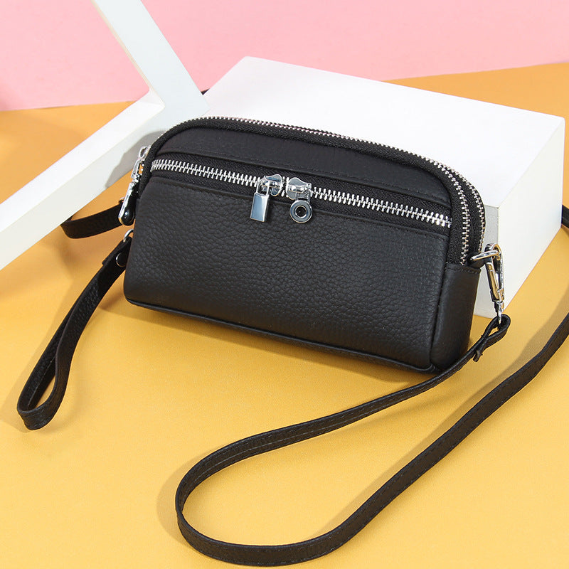 Cowhide Large Capacity Wrist Strap High Crossbody Bags