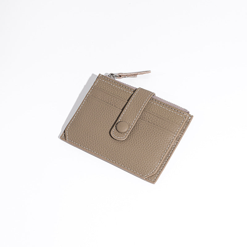 Leather Multiple Slots Zipper Mini First Card Holder