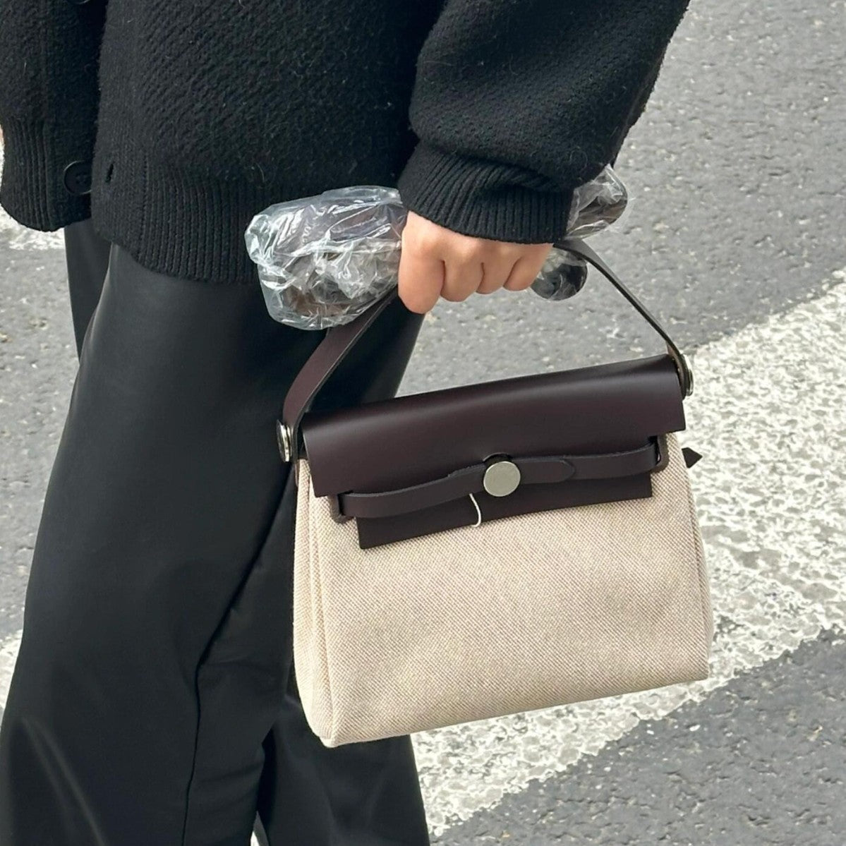 Classic High-grade Canvas Leather Kelly Fashion Bags