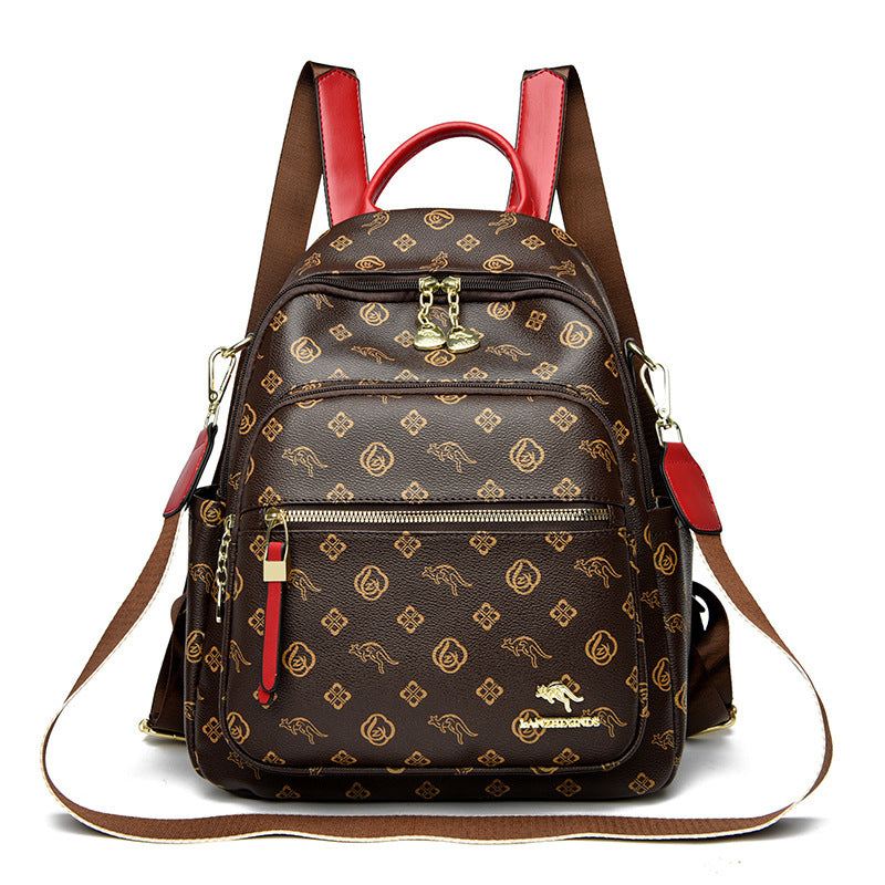 Women's Kangaroo Soft Leather Mummy Large Capacity Backpacks