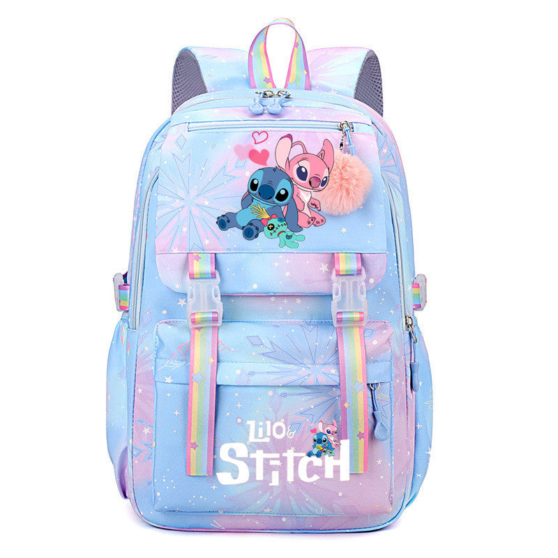 Star Stitch Large Capacity Rainbow Printing Backpacks