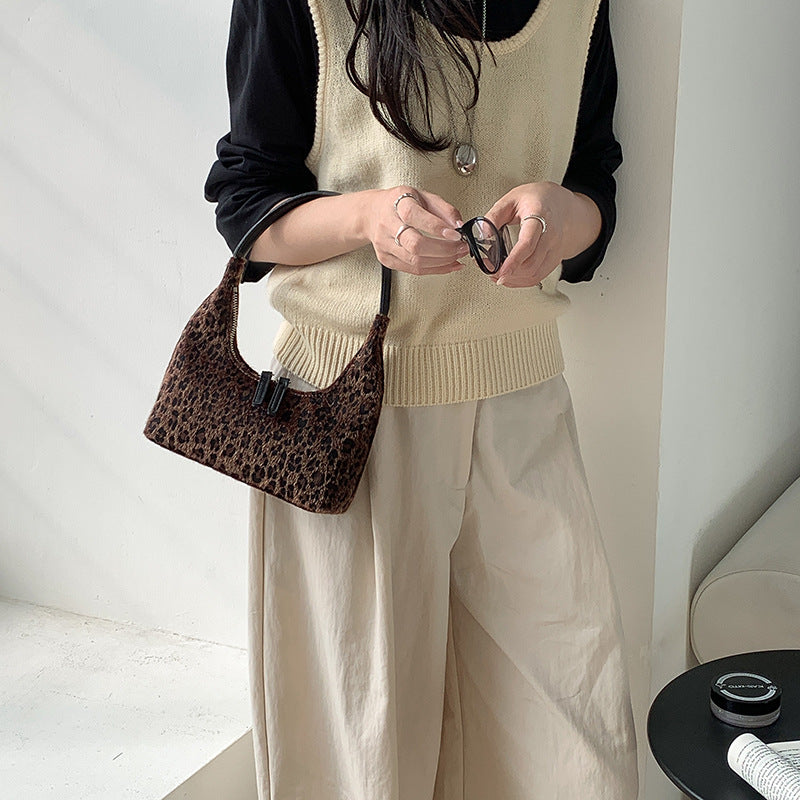 Women's Minority Design Leopard Print Autumn Moon Fashion Handbags