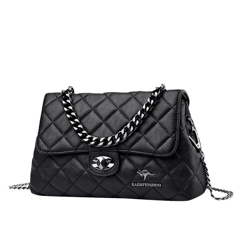 Women's Attractive Fashion Rhombus Embroidery Line Shoulder Bags