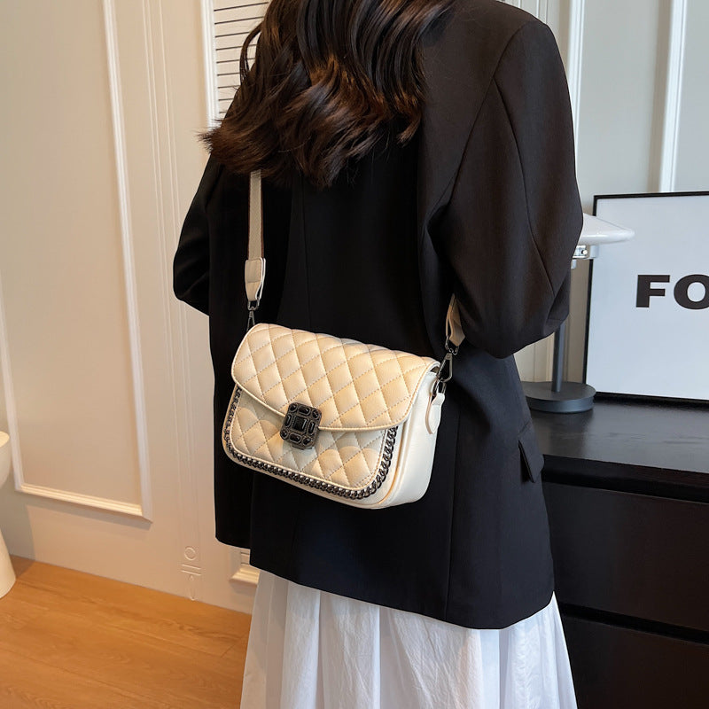 Women's Diamond Embroidery Thread Popular Texture Wide Crossbody Bags