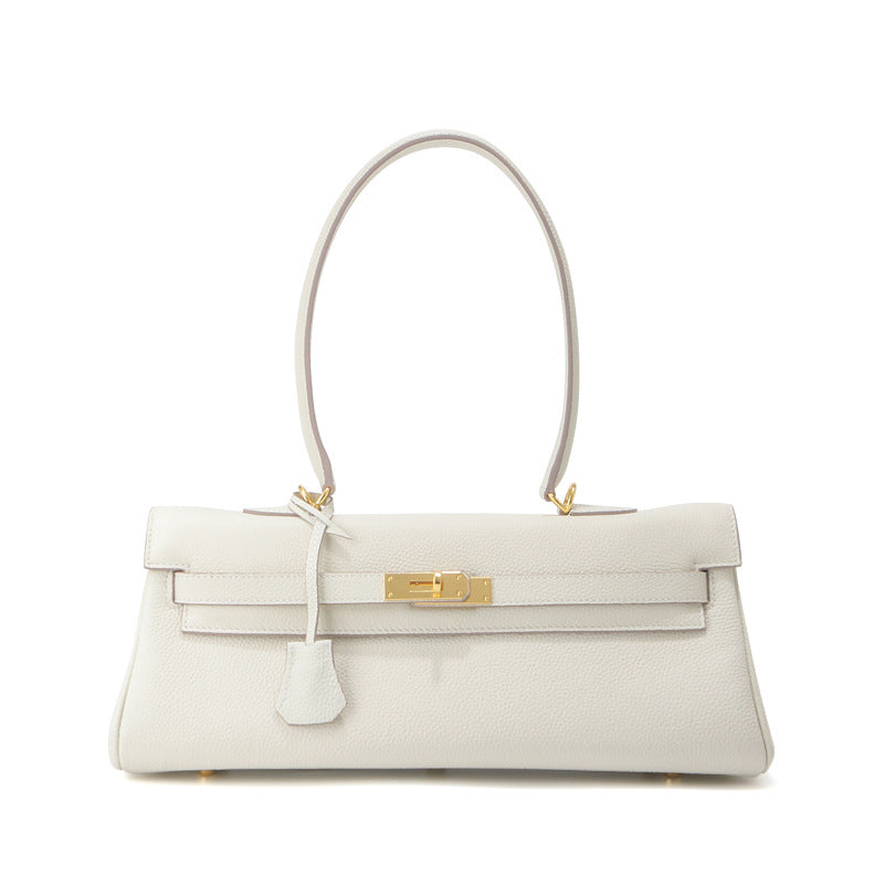 Women's Crosswise Large Size Callie Layer Cowhide Women's Shoulder Bag