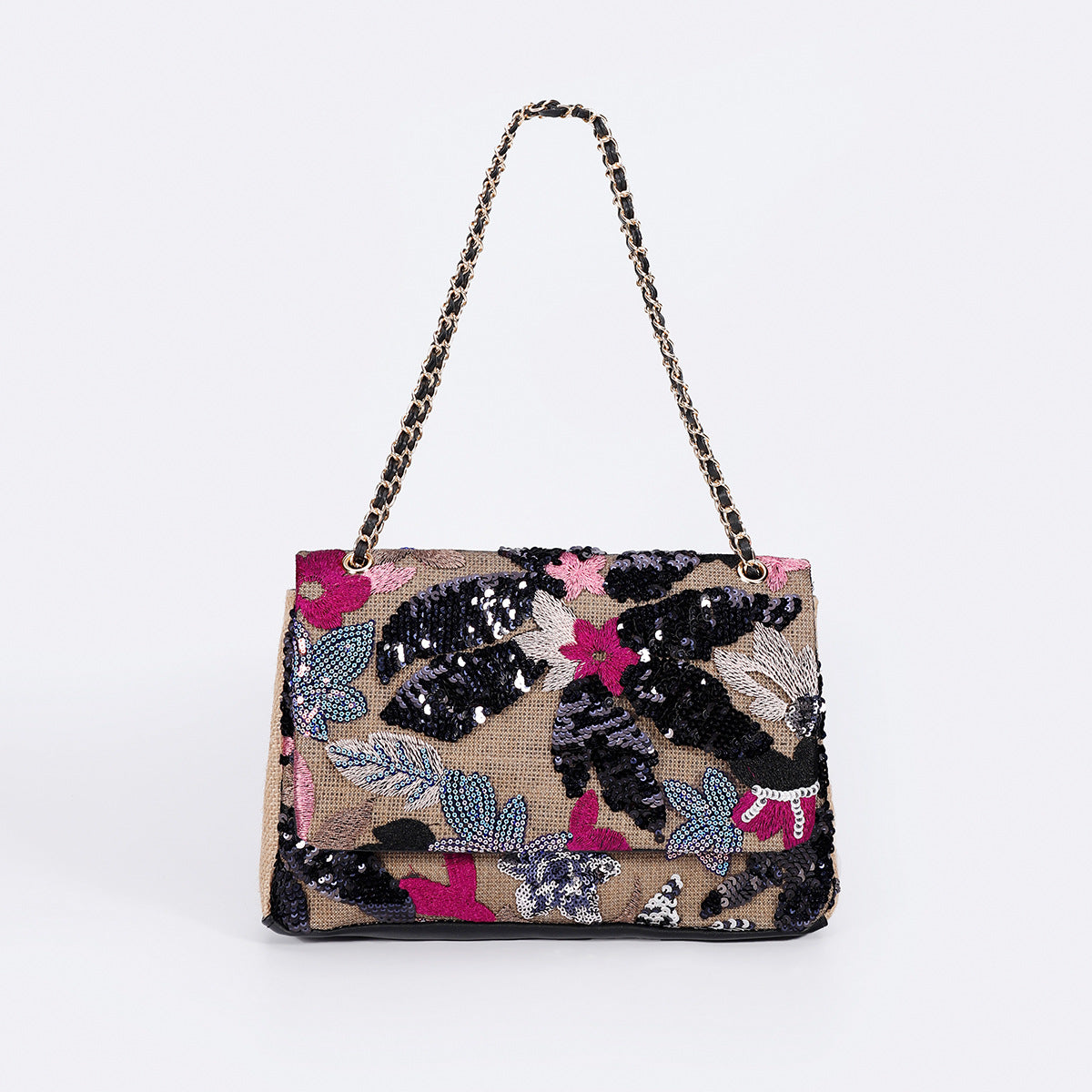 Embroidered Sequins Summer Niche Woven Straw High Bags