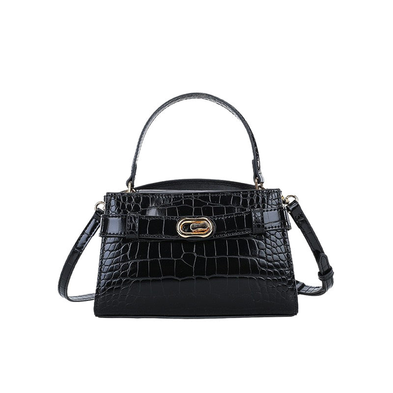 Crocodile Pattern Charles Keith Portable Kelly Female Women's Shoulder Bag
