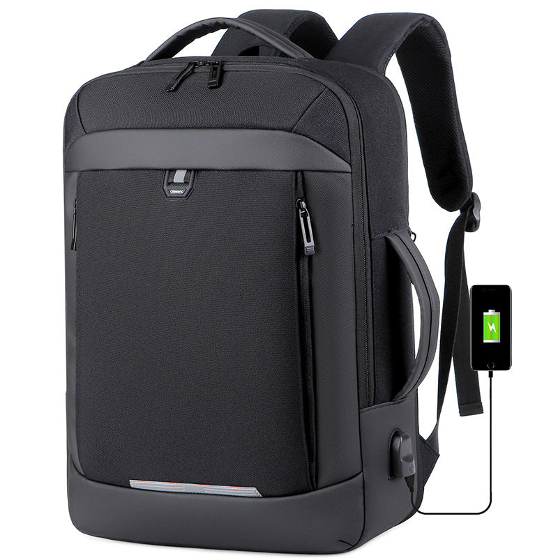 Men's Waterproof Charging Large Capacity Business Commute Leisure Expansion Backpacks