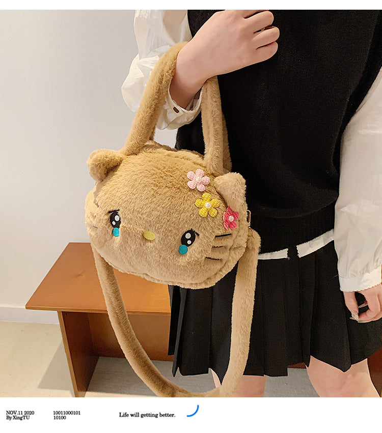 High Plush Cartoon Cute Toothless Big Head Women's Messenger Bag