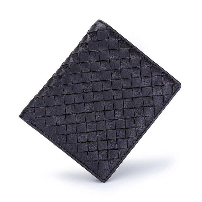 Men's Pure Sheepskin Short Fold Classic Clip Genuine Men's Wallet