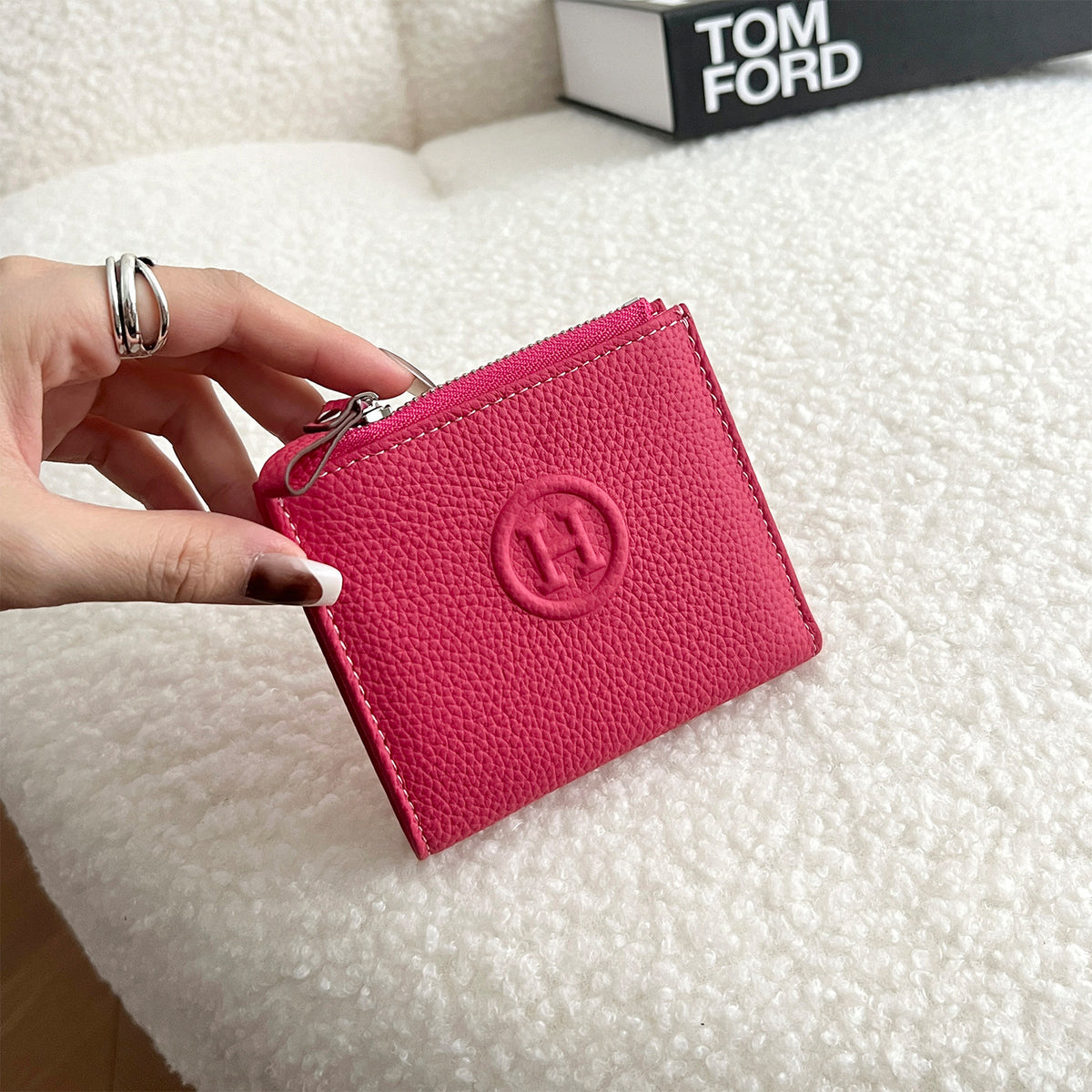 Women's Cowhide Short Half Fold Multiple Slots Ladies Wallet