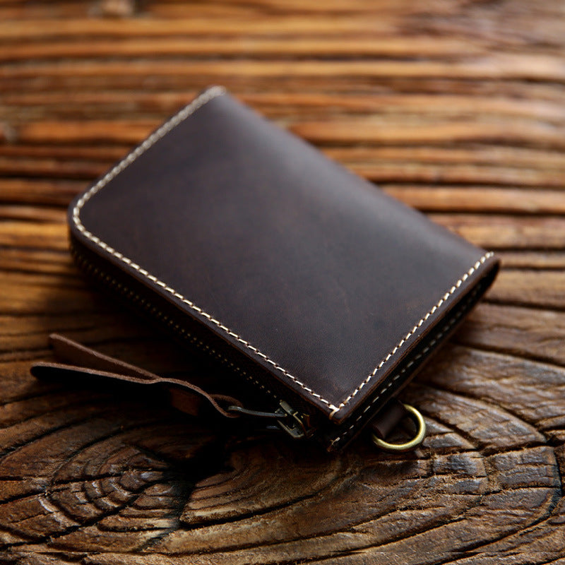 Men's Retro First Layer Cowhide Crazy Horse Leather Men's Wallets