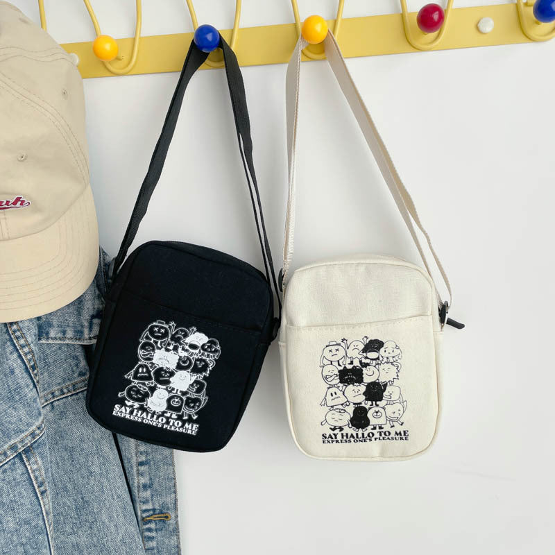 Women's Artistic Cartoon Leisure Stylish Lightweight Mobile Canvas Bags