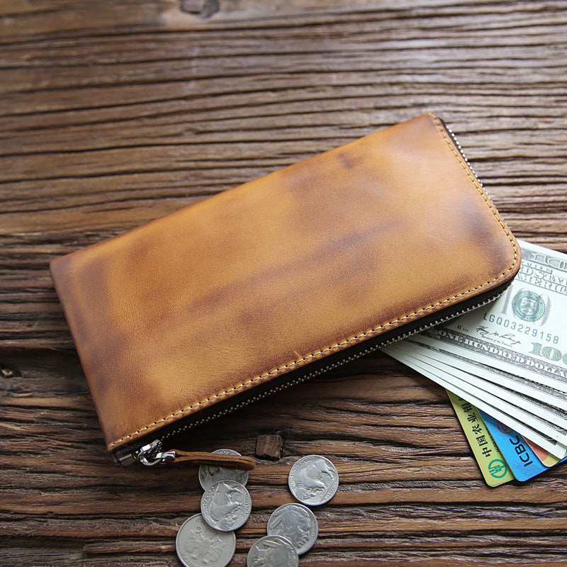 Men's Leather Crazy Horse Mini First Layer Purses