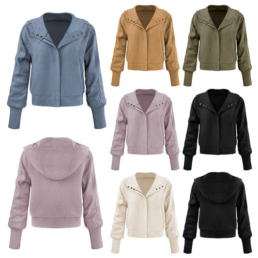 Women's Patchwork Long-sleeved Casual Zipper Trendy Hoodie Sweaters