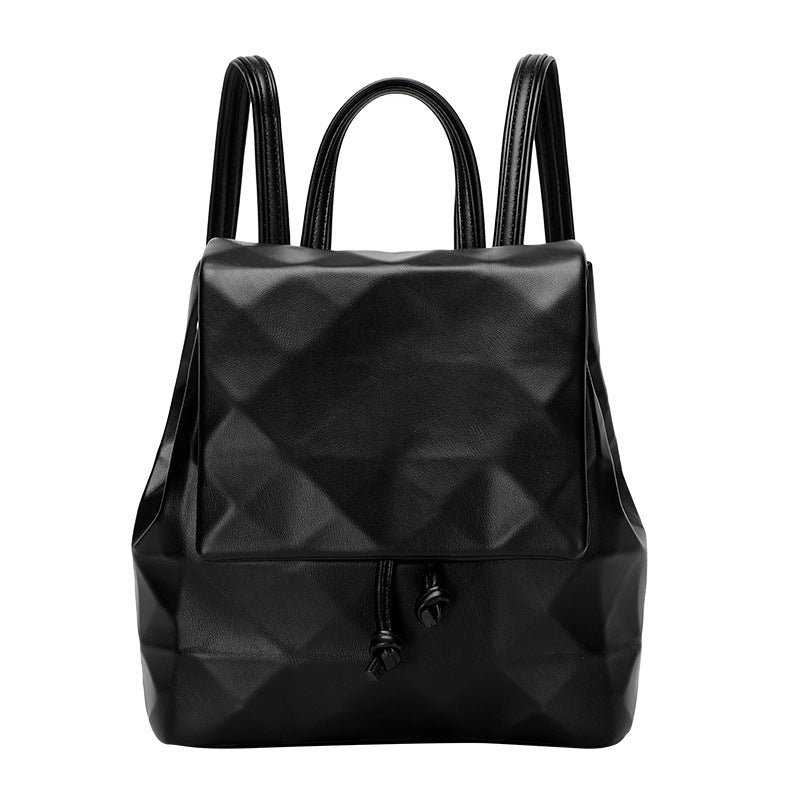 Women's Geometric Rhombus Fashionable Solid Color Drawstring Backpacks