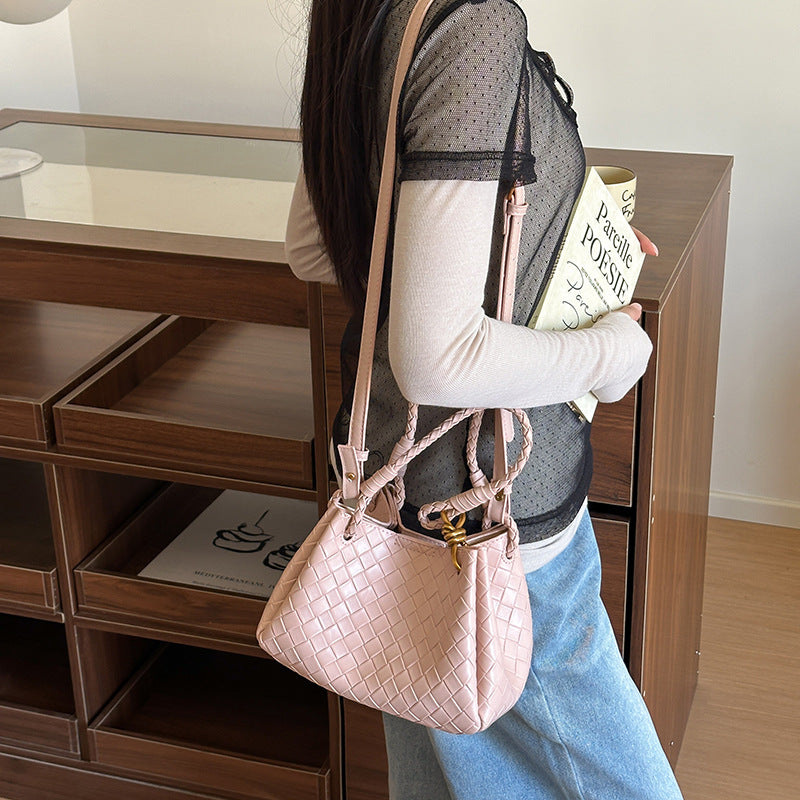 Women's Retro Fashion Personality Trendy Woven Textured Small Square Bags
