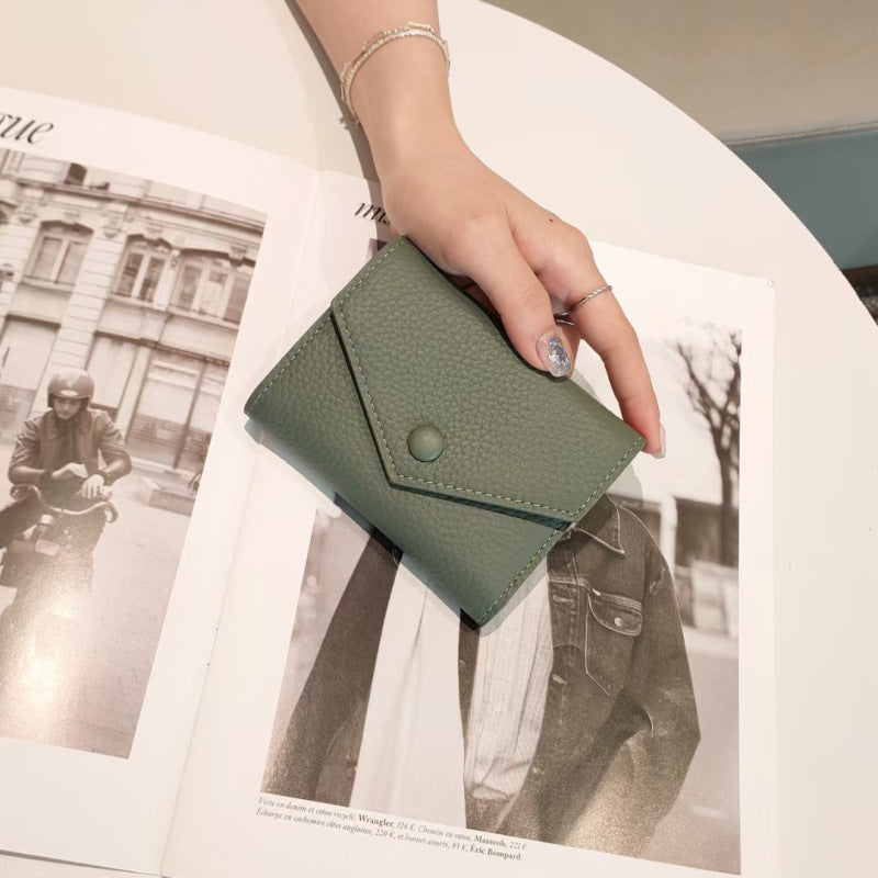 Women's Genuine Leather Short Cowhide Mini Cute Ladies Wallets
