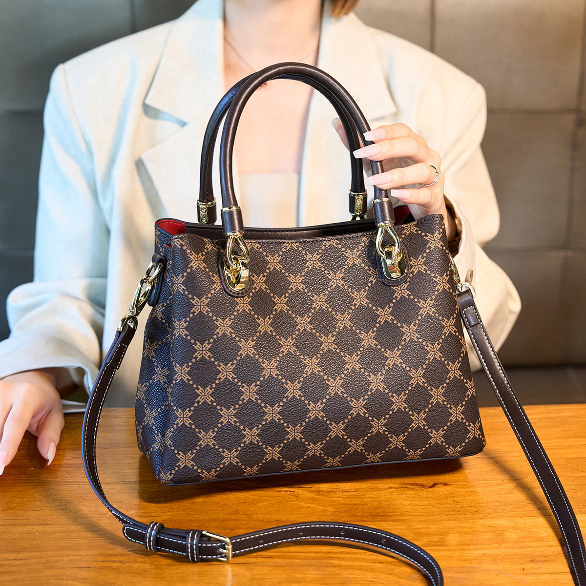 Women's Genuine Leather Affordable Luxury Fashion Printed Women's Handbag