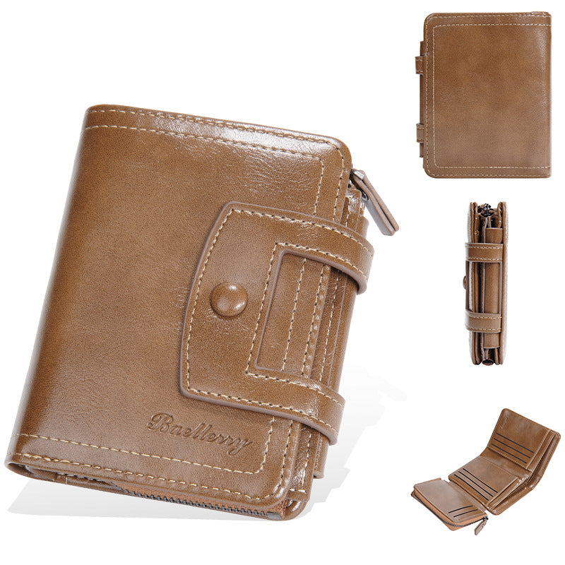 Glamorous Men's Short Multiple Slots Zipper Men's Wallet
