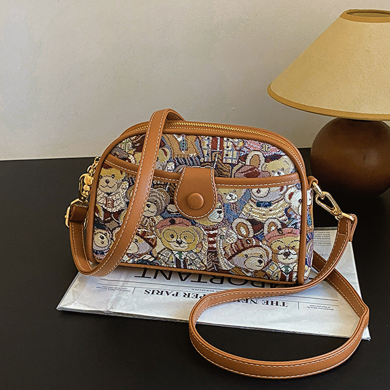 Canvas Summer Fresh Sweet Style Mobile Women's Messenger Bag