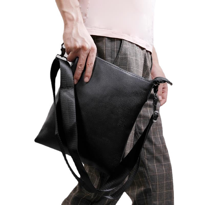 Men's Fashion Top Layer Cowhide Gymnastic Valise Men's Shoulder Bags