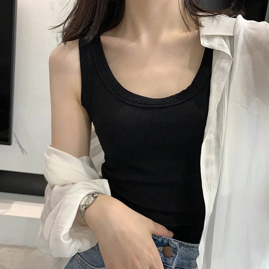 Women's Sportswear Polyester Commute Style Sleeveless Slim Tops