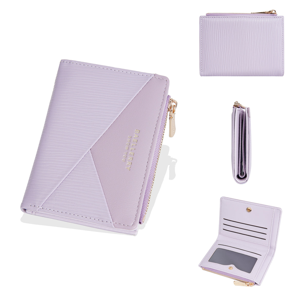 Women's High-grade Bark Pattern Short Large Capacity Two-fold Ladies Wallet