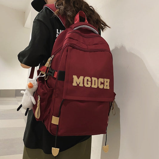 Female College High Wine Red Junior Primary Large Backpacks