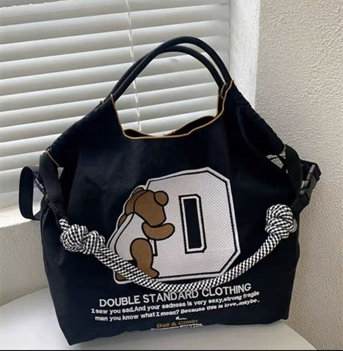 Niche Embroidered Nylon Shopping Juice Portable Women's Handbag