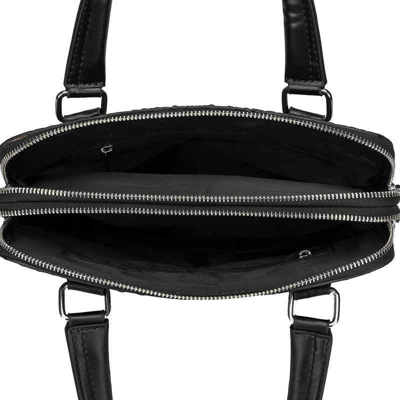 Men's Pull Crocodile Pattern Leather For First Layer Men's Briefcases