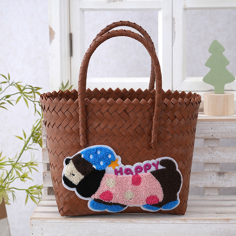 Women's Curtain Cloth Large Capacity Woven Gift Bags