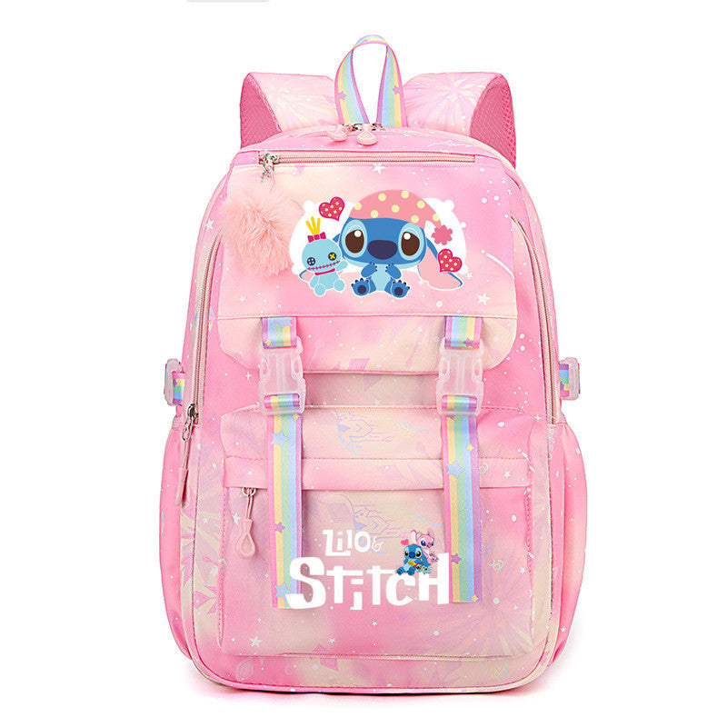 Star Stitch Large Capacity Rainbow Printing Backpacks