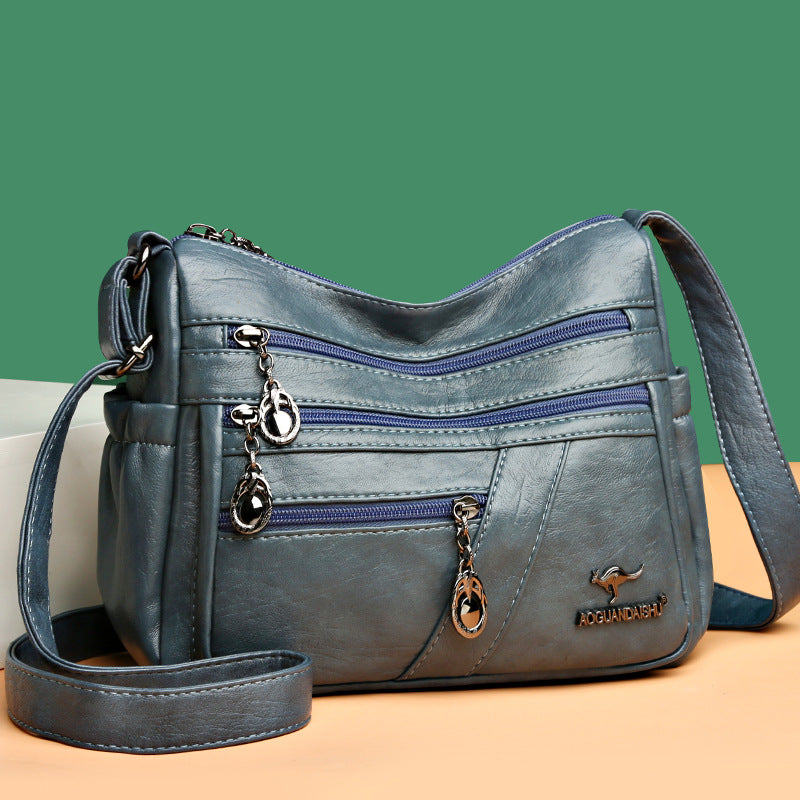Women's For Mom Soft Leather Textured Simple Women's Messenger Bag