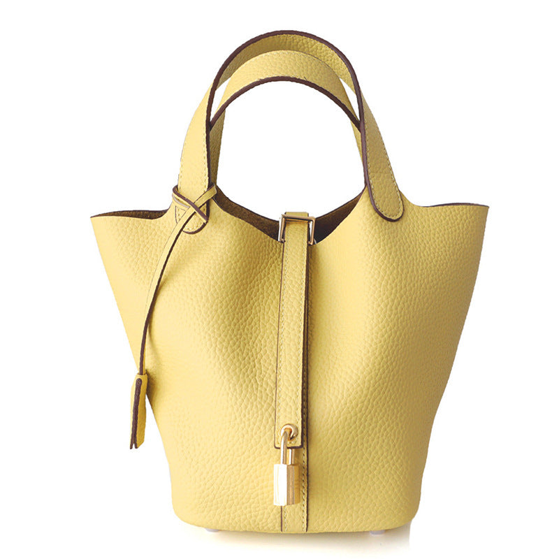 Women's Large Capacity High-grade First Layer Cowhide Vegetable Women's Handbag