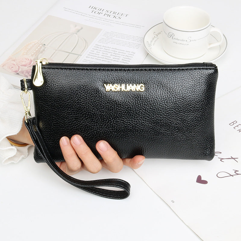 Women's Long Litchi Pattern Soft Feel Mobile Ladies Wallet
