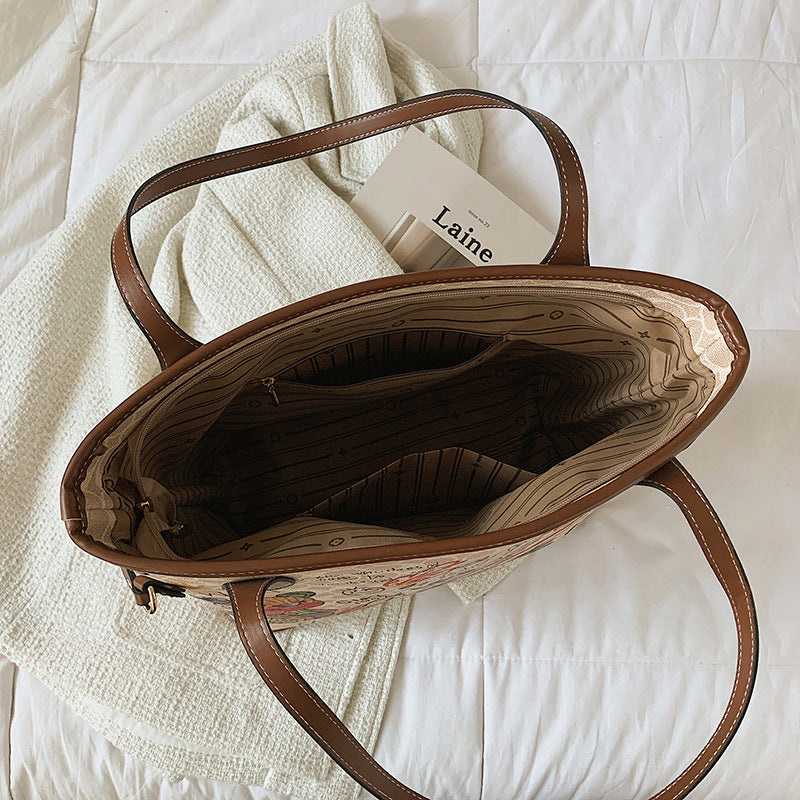 Cartoon Bear Soft Leather Iti Spring Shoulder Bags