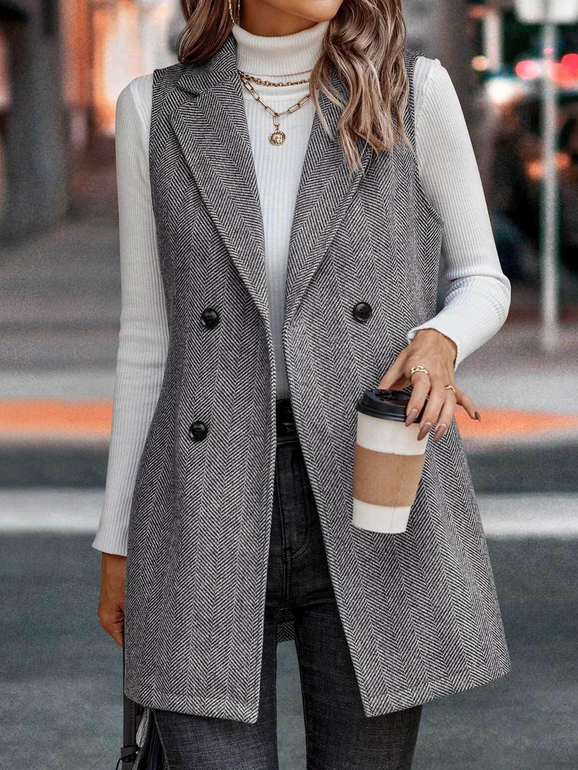 New Slouchy Elegant Summer Fashion Sleeveless Jackets