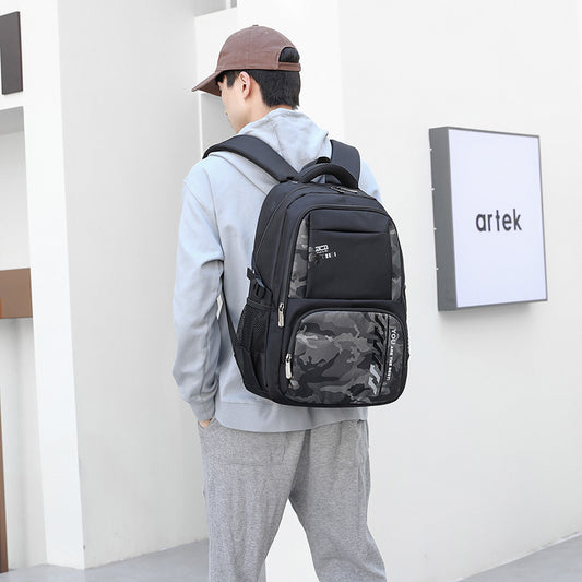 Men's Korean Fashion Large Capacity Junior Contrast Elementary School Students' Schoolbags