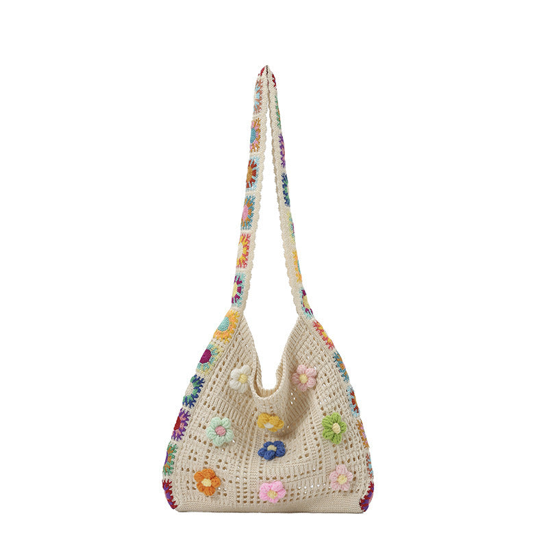 Women's Flower Hand-woven Summer Sea Side Vacation Bags