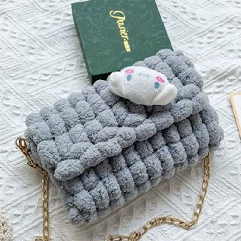 Material Mesh Wool Hand-woven Homemade Gift For Women's Messenger Bag