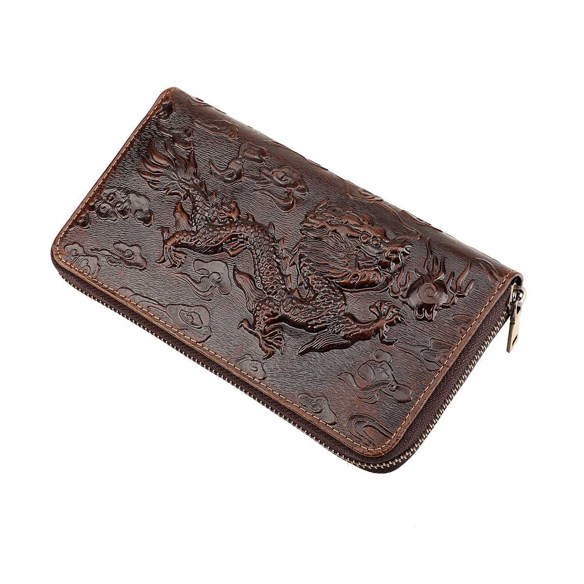 Women's & Men's Three-dimensional Dragon Zipper Swiping Personalized Large Capacity Clutch Ladies Wallet