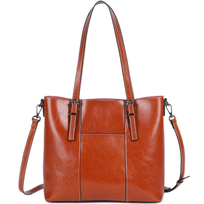 Women's Big Genuine Leather Fashionable Large Capacity Shoulder Bags
