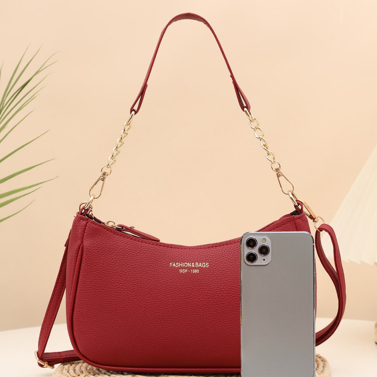 Women's Niche Underarm Fashionable Textured Lychee Pattern Bags