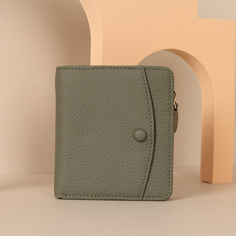 Women's Handmade First Layer Cowhide Mini High Card Holder