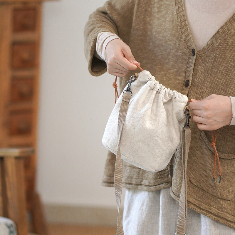 Retro Artistic Cotton Linen Cloth Canvas Crossbody Bags