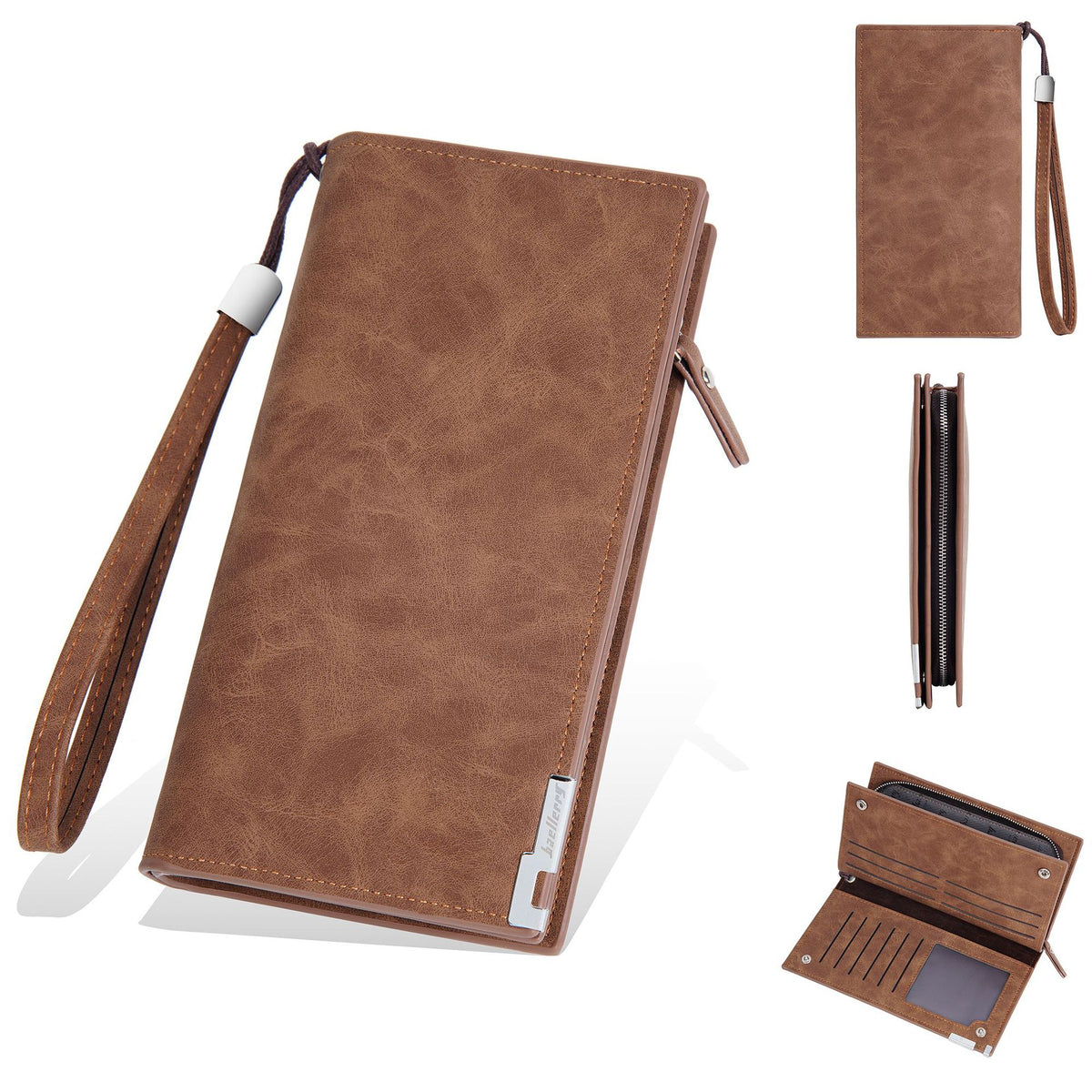 Men's Retro Long Integrated High-grade Leather Handbags