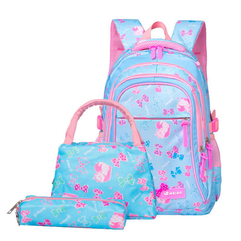 Large Capacity Water-repellent Lightweight Three-piece Set Elementary School Students' Schoolbags