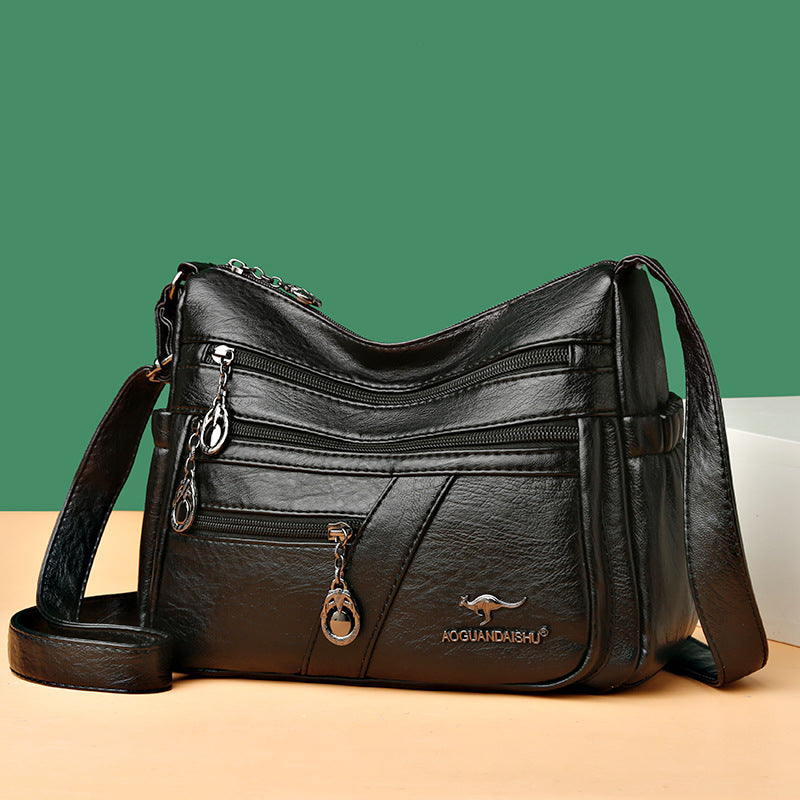 Women's For Mom Soft Leather Textured Simple Women's Messenger Bag