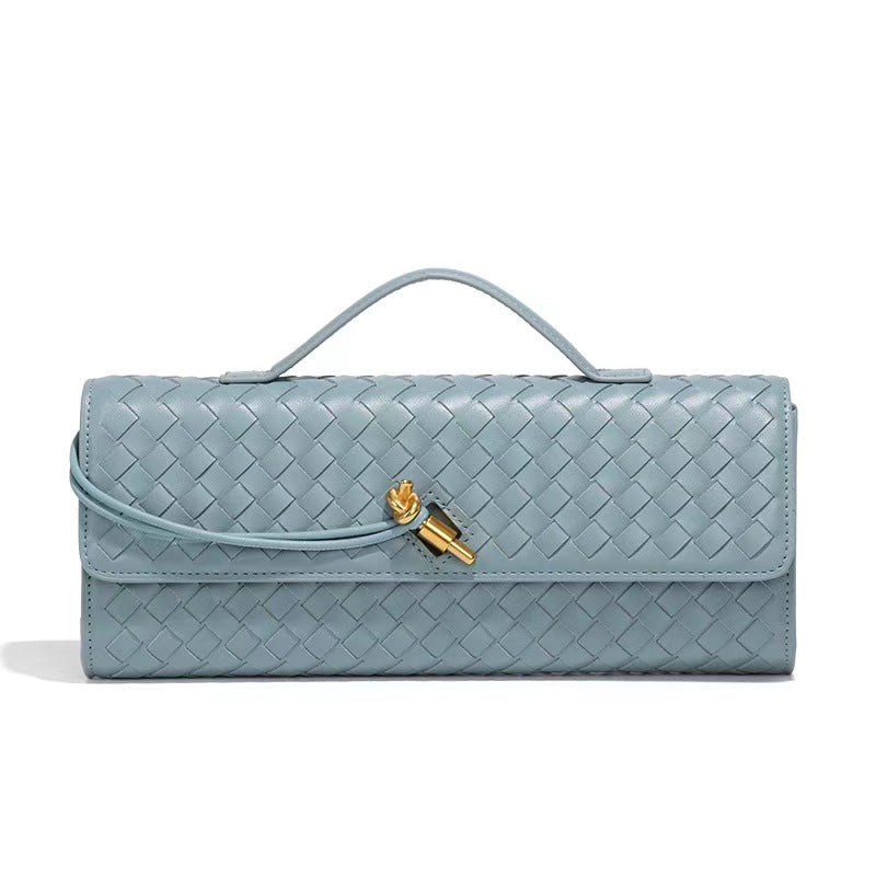 Women's Woven Baguette Fashion Horizontal Clutch Organ Women's Shoulder Bag
